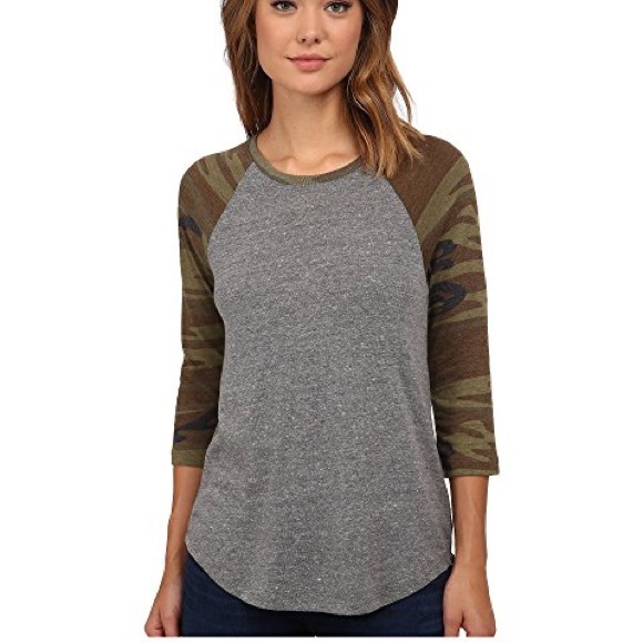 camo raglan tee womens